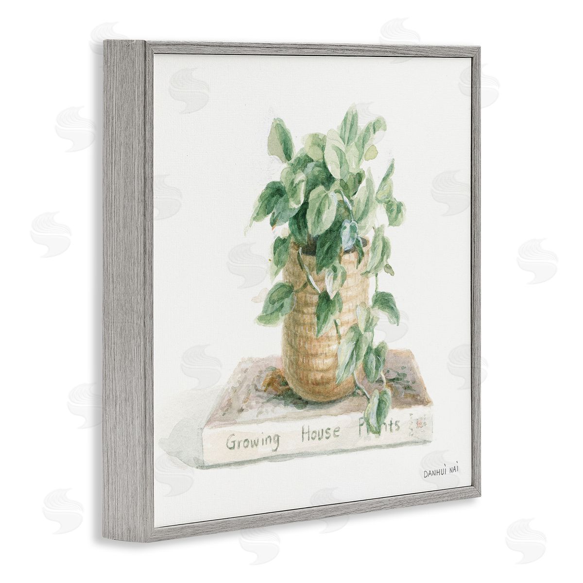 Danhui Nai Potted Plant on Garden Book Gray Framed Glicee Wall Art Print