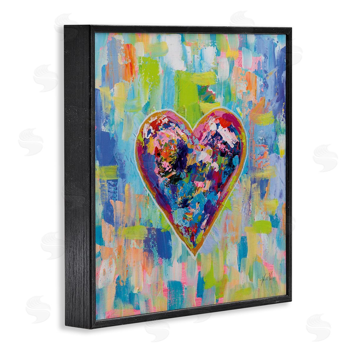 Jeanette Vertentes Contemporary Urban Style Heart Shape Black Framed Glicee Wall Art Print