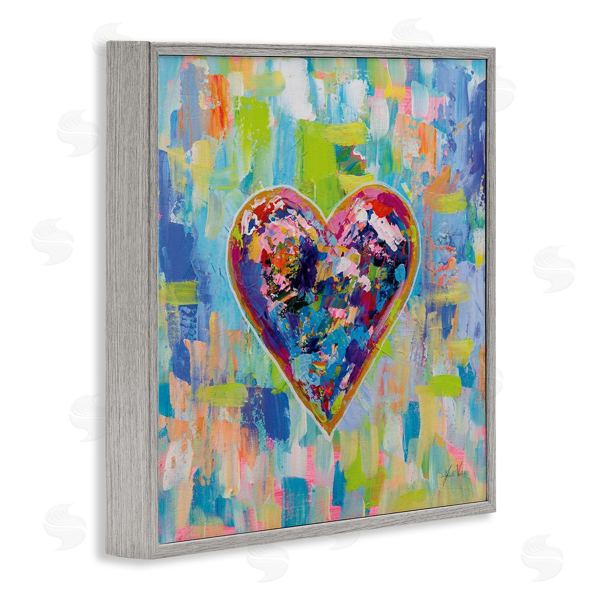 Jeanette Vertentes Contemporary Urban Style Heart Shape Gray Framed Glicee Wall Art Print
