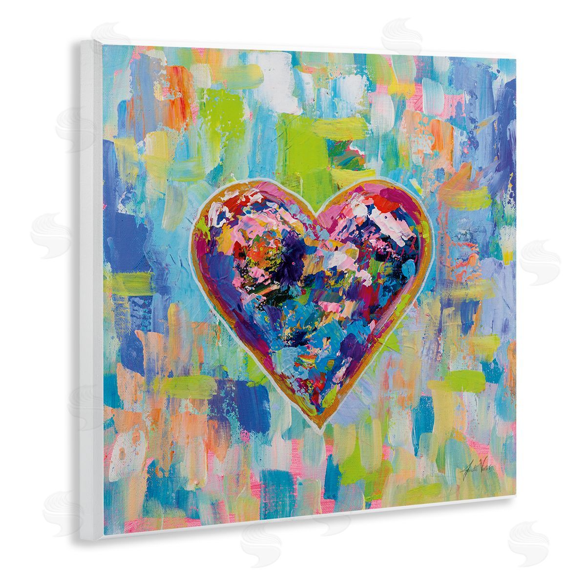 Jeanette Vertentes Contemporary Urban Style Heart Shape Wooden Wall Plaque Art Print