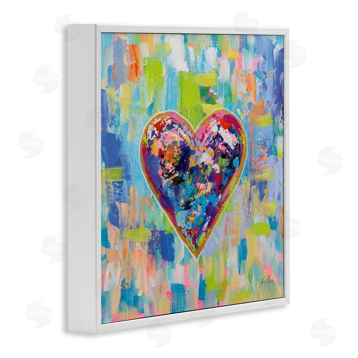 Jeanette Vertentes Contemporary Urban Style Heart Shape White Framed Glicee Wall Art Print
