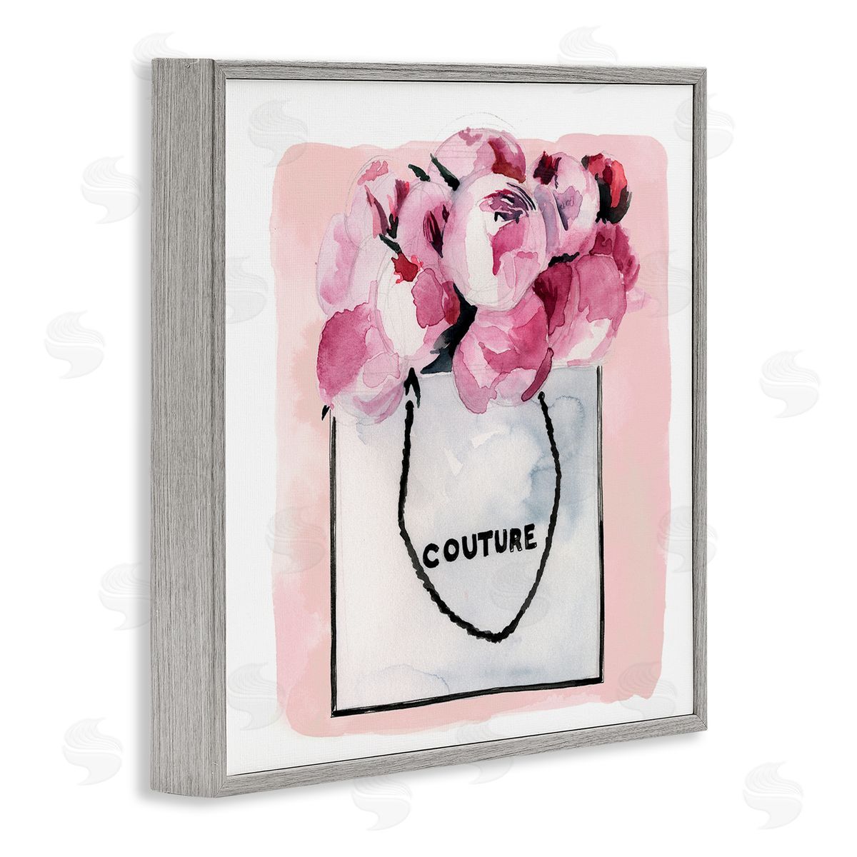 Jennifer Paxton Parker Blooming Pink Peonies Glam Arrangement Gray Framed Glicee Wall Art Print