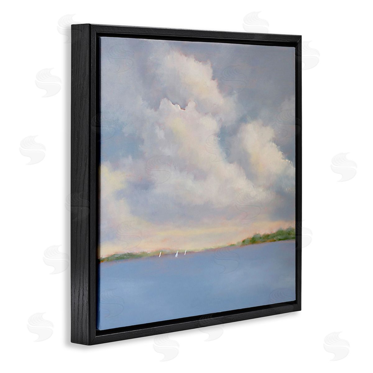 Catherine Andersen Vast Cloudy Sky Panoramic Ocean View Black Floating Frame Canvas Wall Art Print