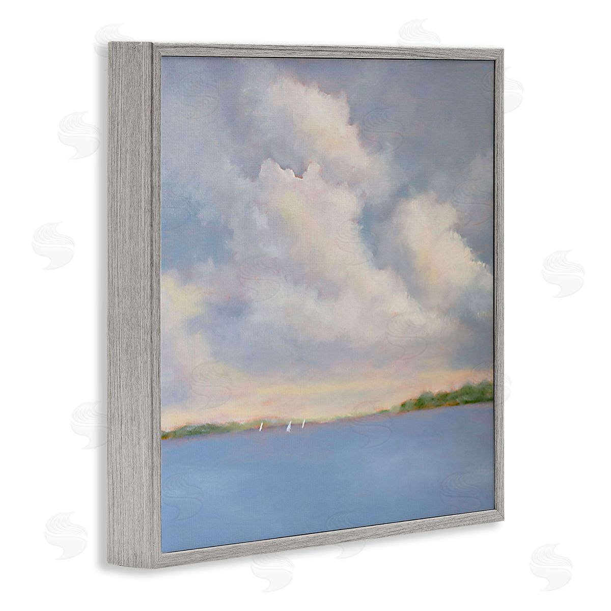 Catherine Andersen Vast Cloudy Sky Panoramic Ocean View Gray Framed Glicee Wall Art Print