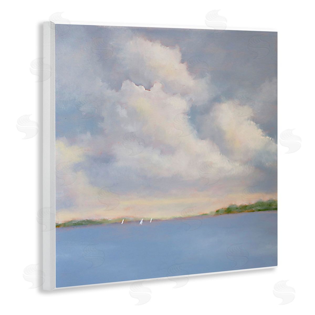 Catherine Andersen Vast Cloudy Sky Panoramic Ocean View Wooden Wall Plaque Art Print