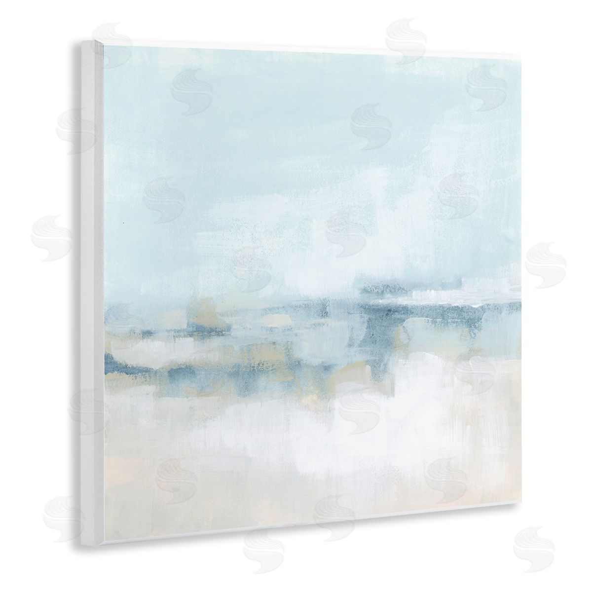 Abstract Cloudy Landscape Blue Fog Wood Plaque Wall Art, Home Decor by June Erica Vess