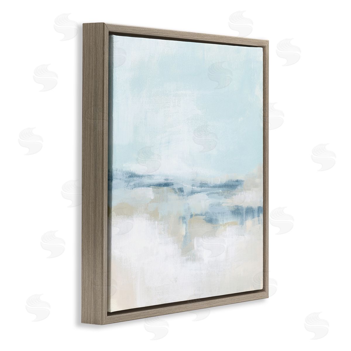June Erica Vess Contemporary Landscape Abstract Mist Brown Floating Frame Canvas Wall Art Print