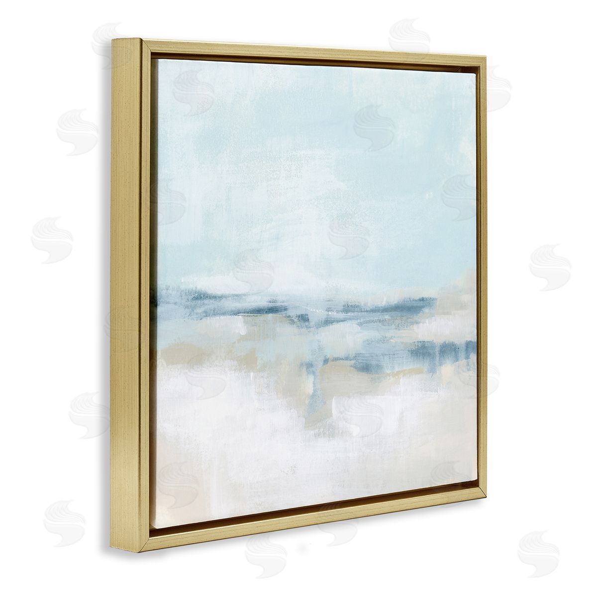 June Erica Vess Contemporary Landscape Abstract Mist Gold Floating Frame Canvas Wall Art Print