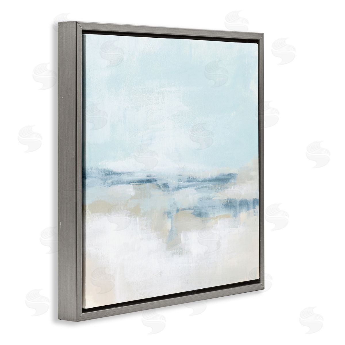 June Erica Vess Contemporary Landscape Abstract Mist Gray Floating Frame Canvas Wall Art Print