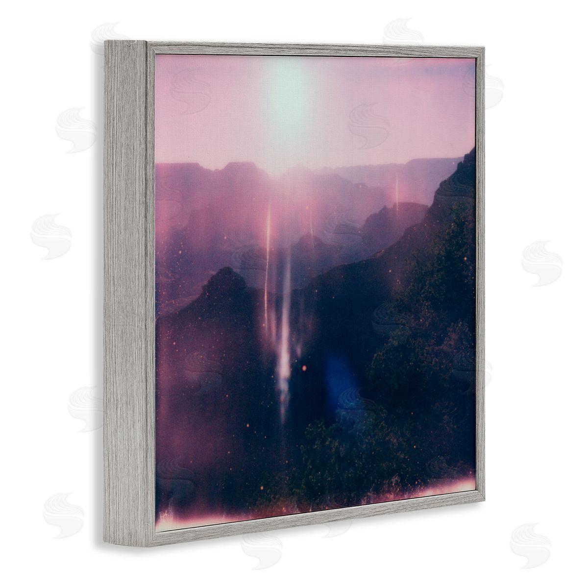 Jacob Green Vintage Lens Flare Mountain Gray Framed Glicee Wall Art Print