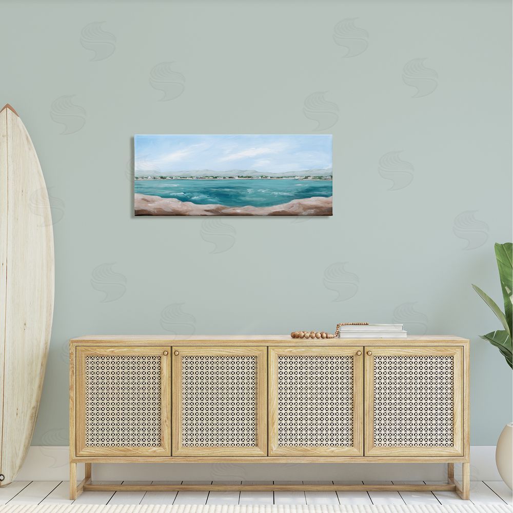 Grace Popp Panoramic Rocky Ocean View Distant Town