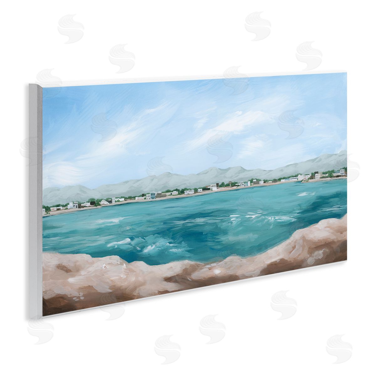 Grace Popp Panoramic Rocky Ocean View Distant Town