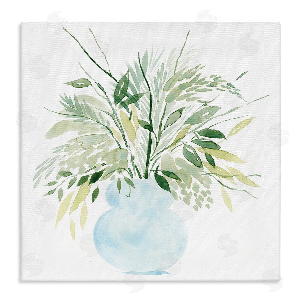 Grace Popp Delicate Layered Greenery Plants Vase Stretched Canvas Wall Art Print
