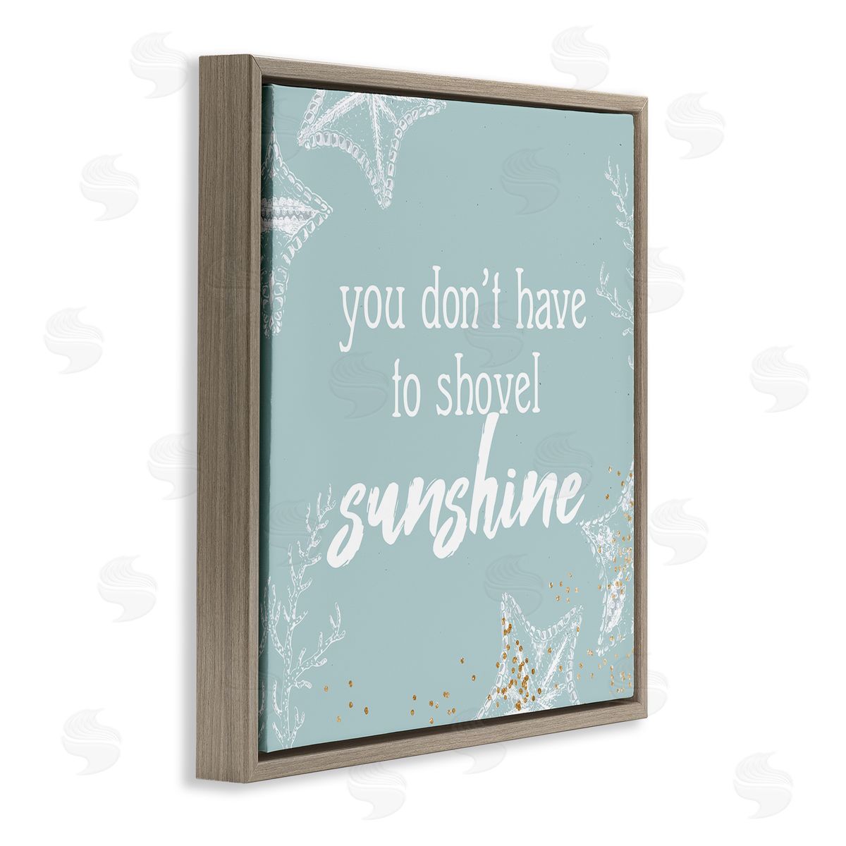 Anne Bailey Summer Beach Lover Nautical Quote Brown Floating Frame Canvas Wall Art Print