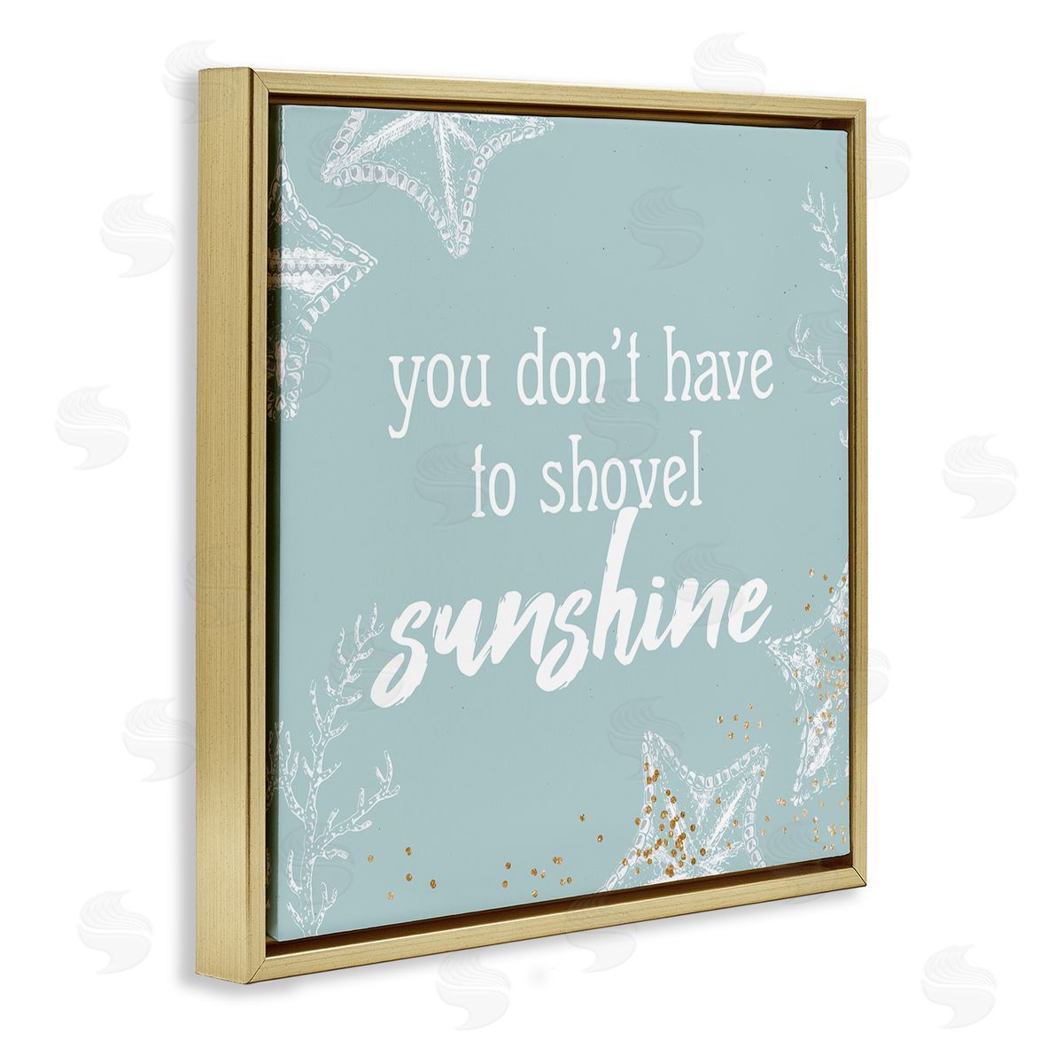 Anne Bailey Summer Beach Lover Nautical Quote Gold Floating Frame Canvas Wall Art Print
