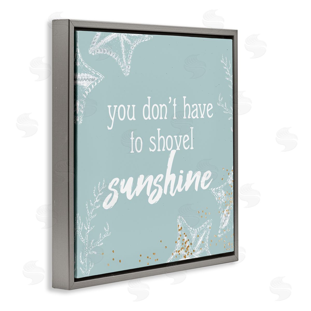 Anne Bailey Summer Beach Lover Nautical Quote Gray Floating Frame Canvas Wall Art Print