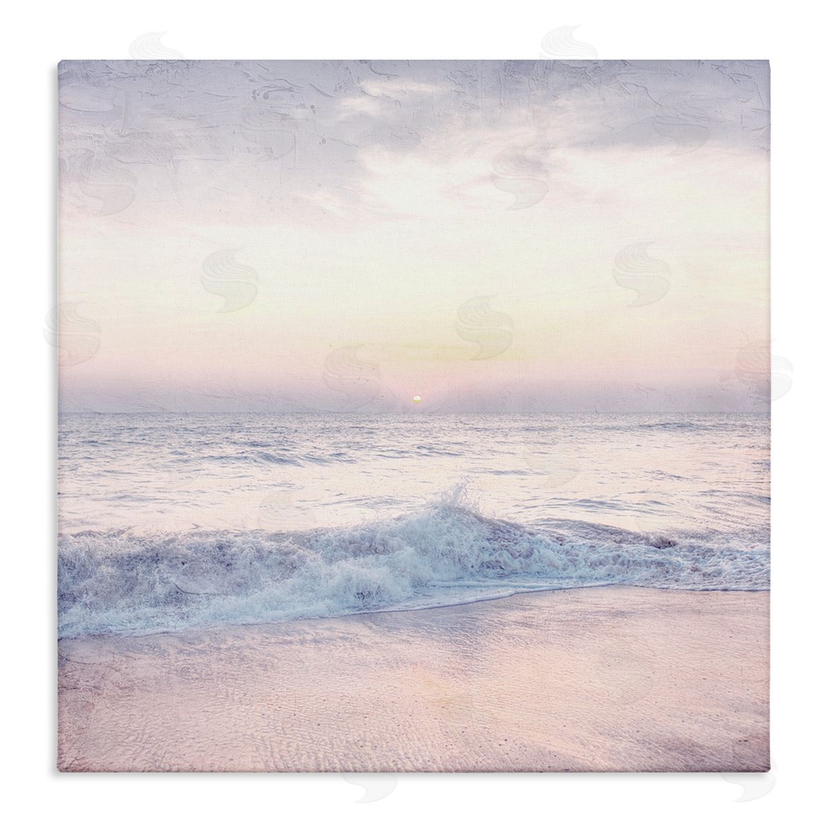 Anne Bailey Crashing Beach Waves Morning Sunrise Stretched Canvas Wall Art Print