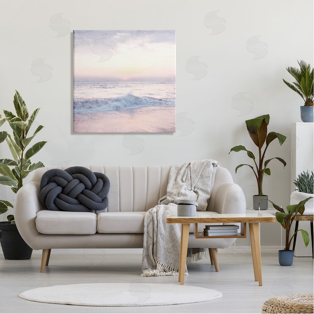 Anne Bailey Crashing Beach Waves Morning Sunrise Canvas Wall Art in Room