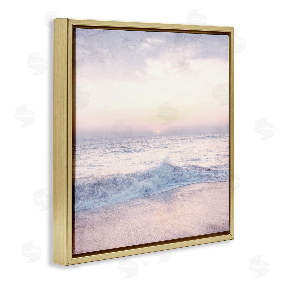 Anne Bailey Crashing Beach Waves Morning Sunrise Gold Floating Frame Canvas Wall Art Print