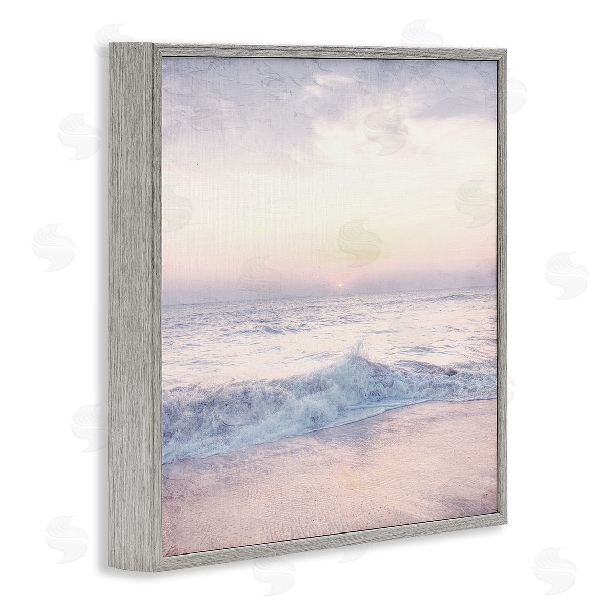 Anne Bailey Crashing Beach Waves Morning Sunrise Gray Framed Glicee Wall Art Print