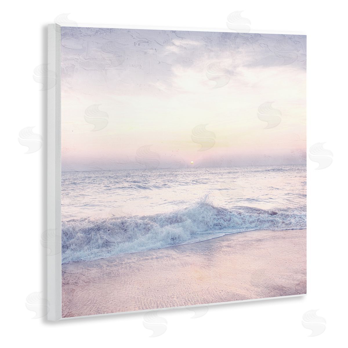 Anne Bailey Crashing Beach Waves Morning Sunrise Wooden Wall Plaque Art Print