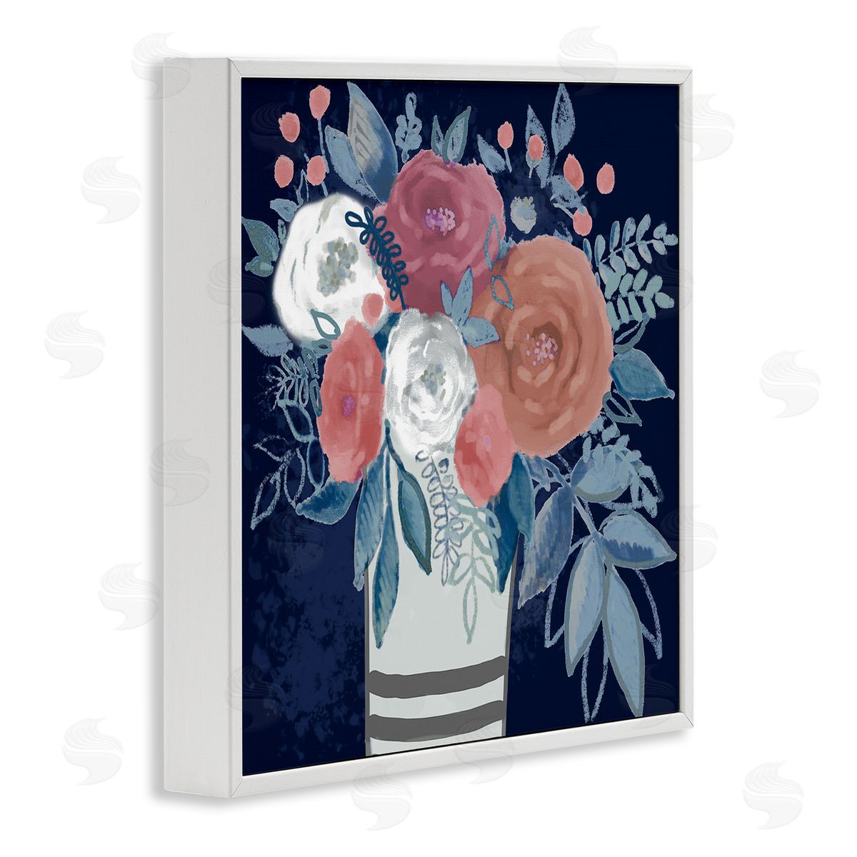 Boho Studio Contemporary Flower Blossoms Vase White Framed Glicee Wall Art Print