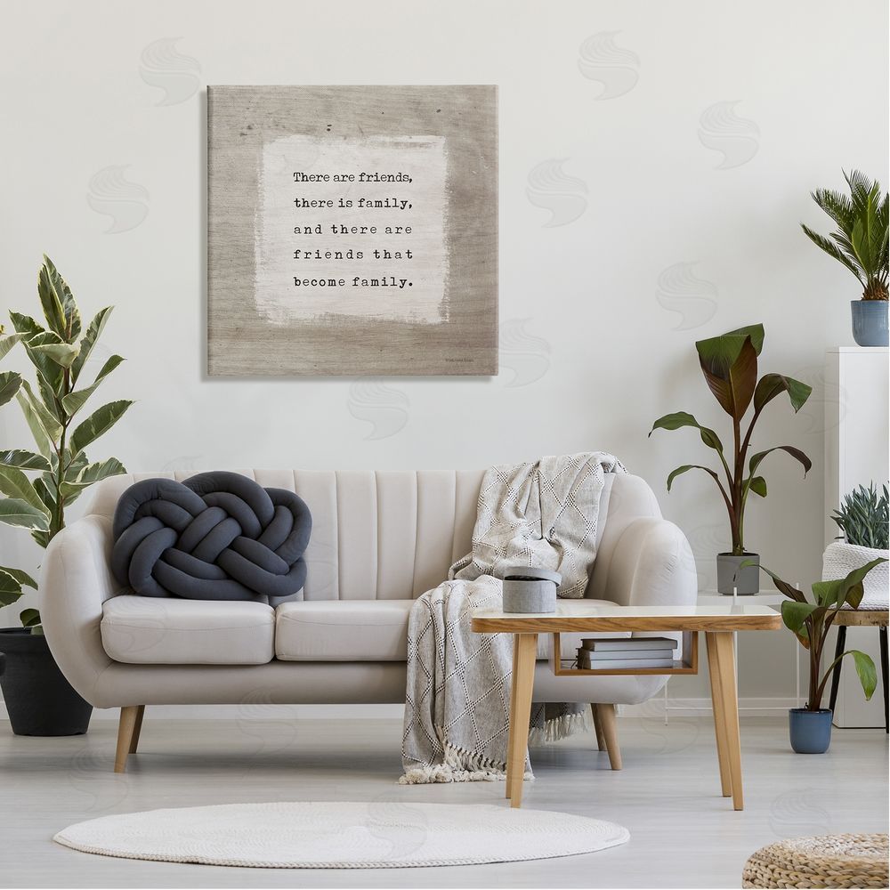 Lady Louise Designs Found Family Meaningful Friendship Canvas Wall Art in Room