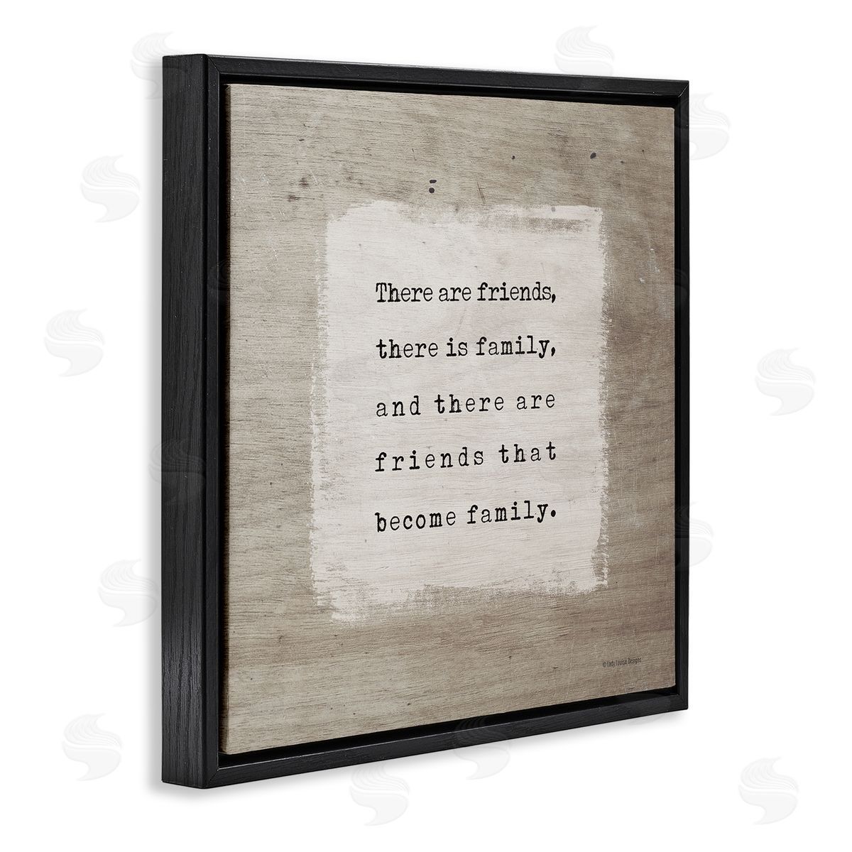 Lady Louise Designs Found Family Meaningful Friendship Black Floating Frame Canvas Wall Art Print