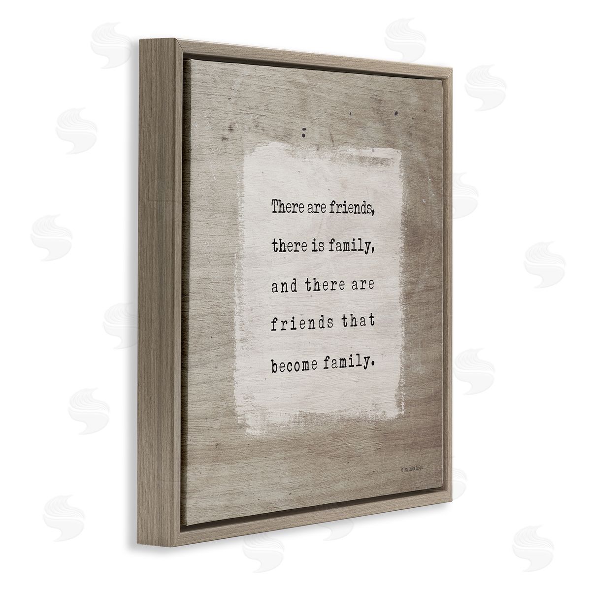 Lady Louise Designs Found Family Meaningful Friendship Brown Floating Frame Canvas Wall Art Print