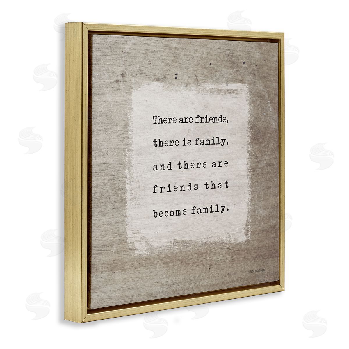Lady Louise Designs Found Family Meaningful Friendship Gold Floating Frame Canvas Wall Art Print