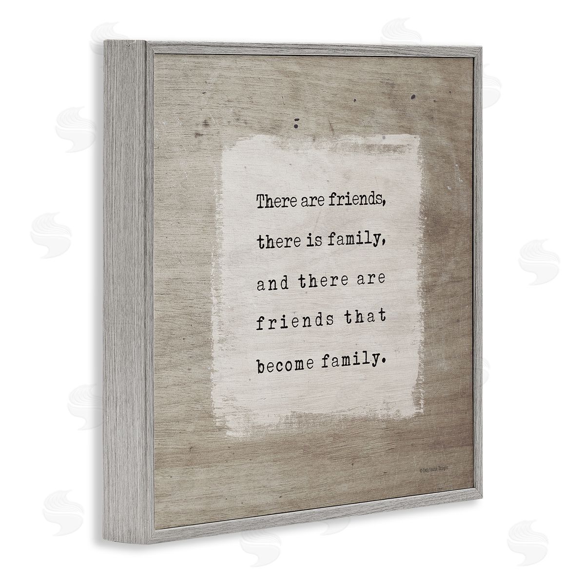 Lady Louise Designs Found Family Meaningful Friendship Gray Framed Glicee Wall Art Print