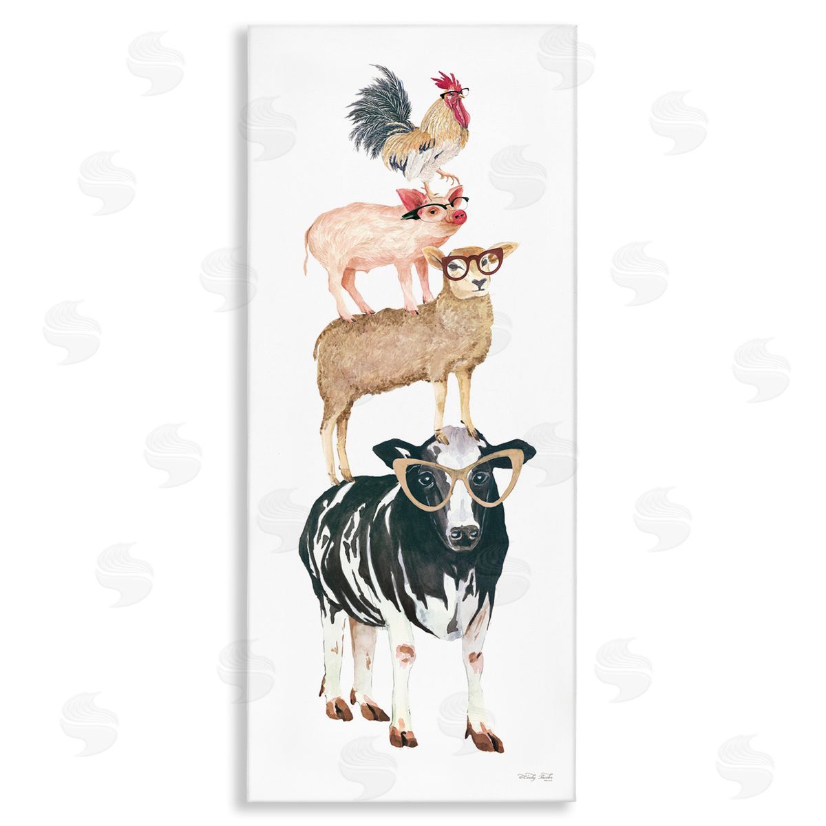 Cindy Jacobs Stacked Farm Animals Wearing Glasses