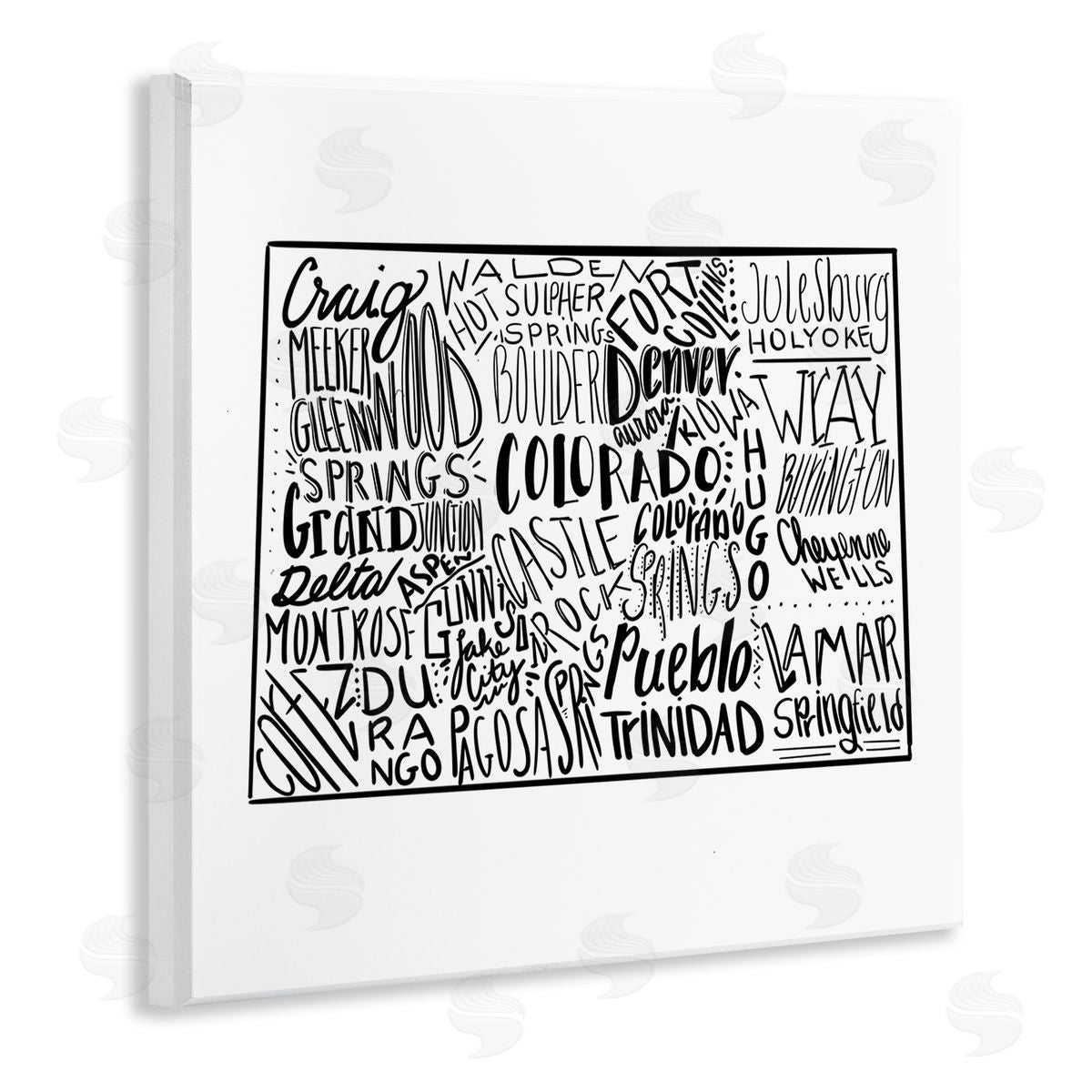 The Saturday Evening Post Colorado Cities Typography State Shape Wooden Wall Plaque Art Print
