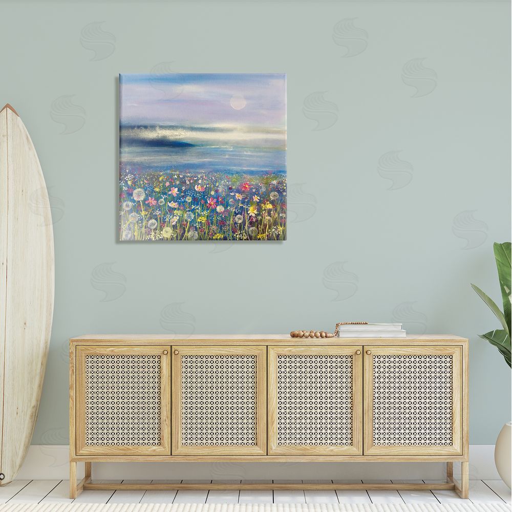 Emma Catherine Debs Moonlit Lake Meadow Canvas Wall Art in Room