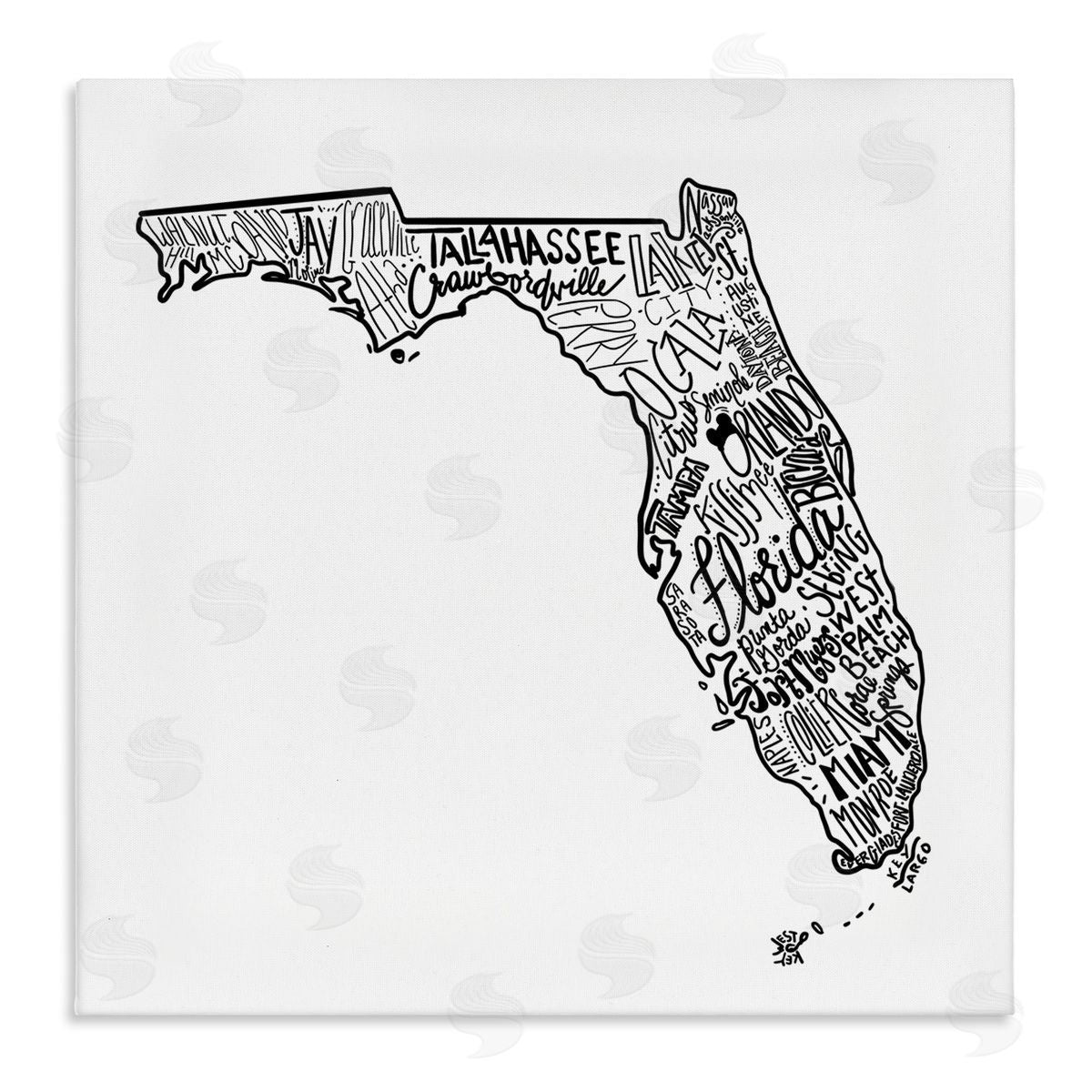The Saturday Evening Post Florida State Typography Cities Stretched Canvas Wall Art Print