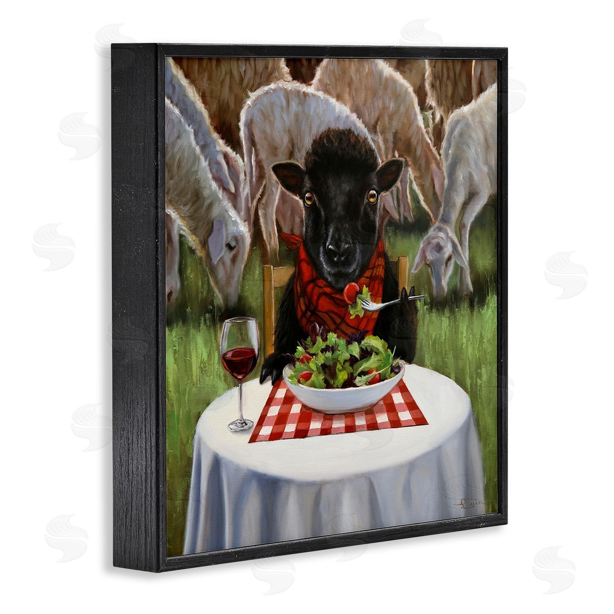 Lucia Heffernan Classy Black Sheep Dining Rural Farm Black Framed Glicee Wall Art Print