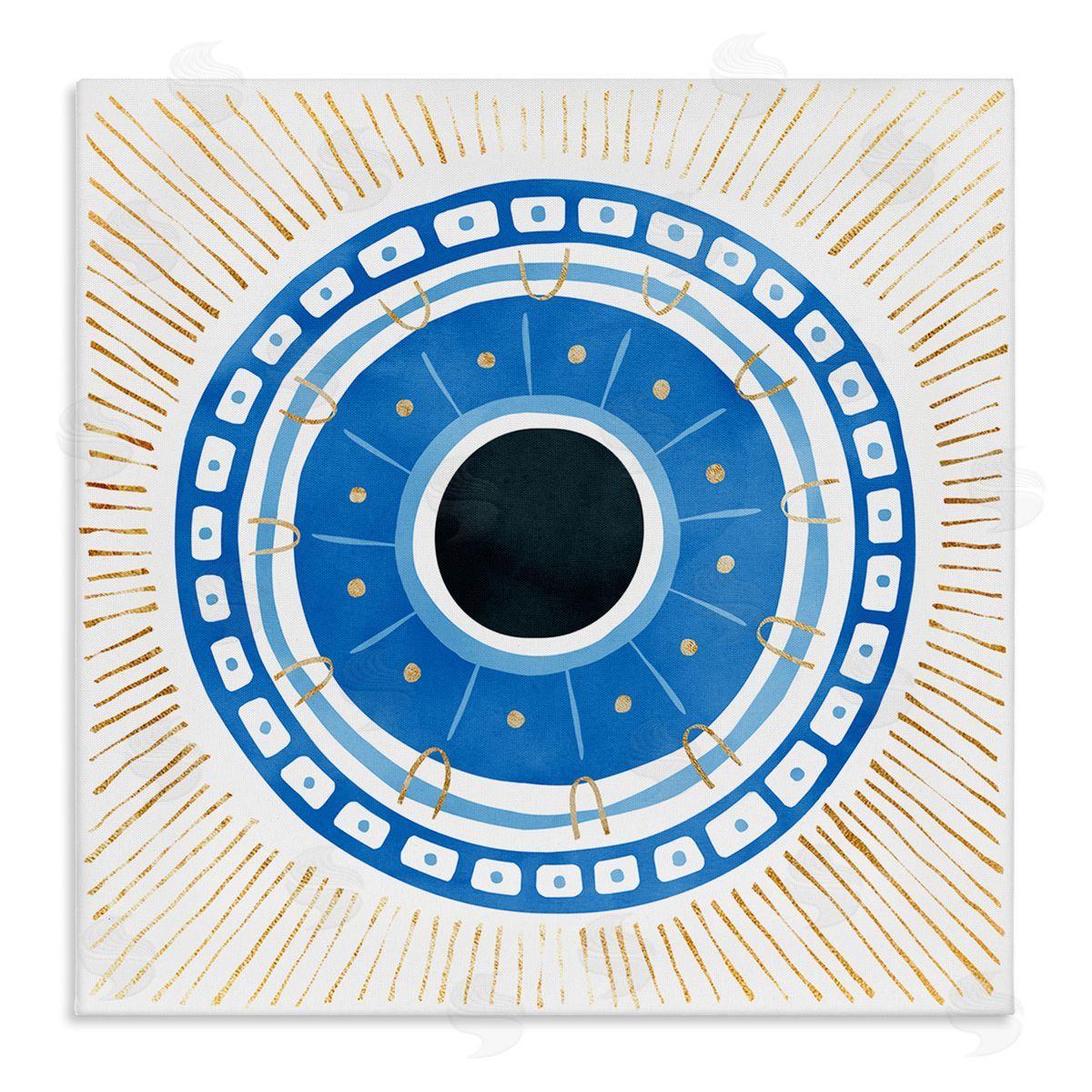 Ziwei Li Patterned Evil Eye Mati Symbol Stretched Canvas Wall Art Print