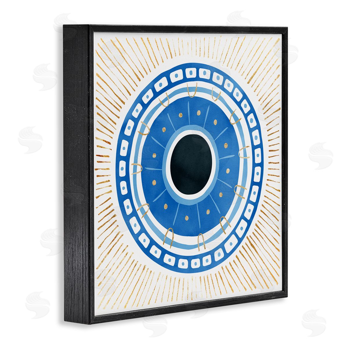 Ziwei Li Patterned Evil Eye Mati Symbol Black Framed Glicee Wall Art Print
