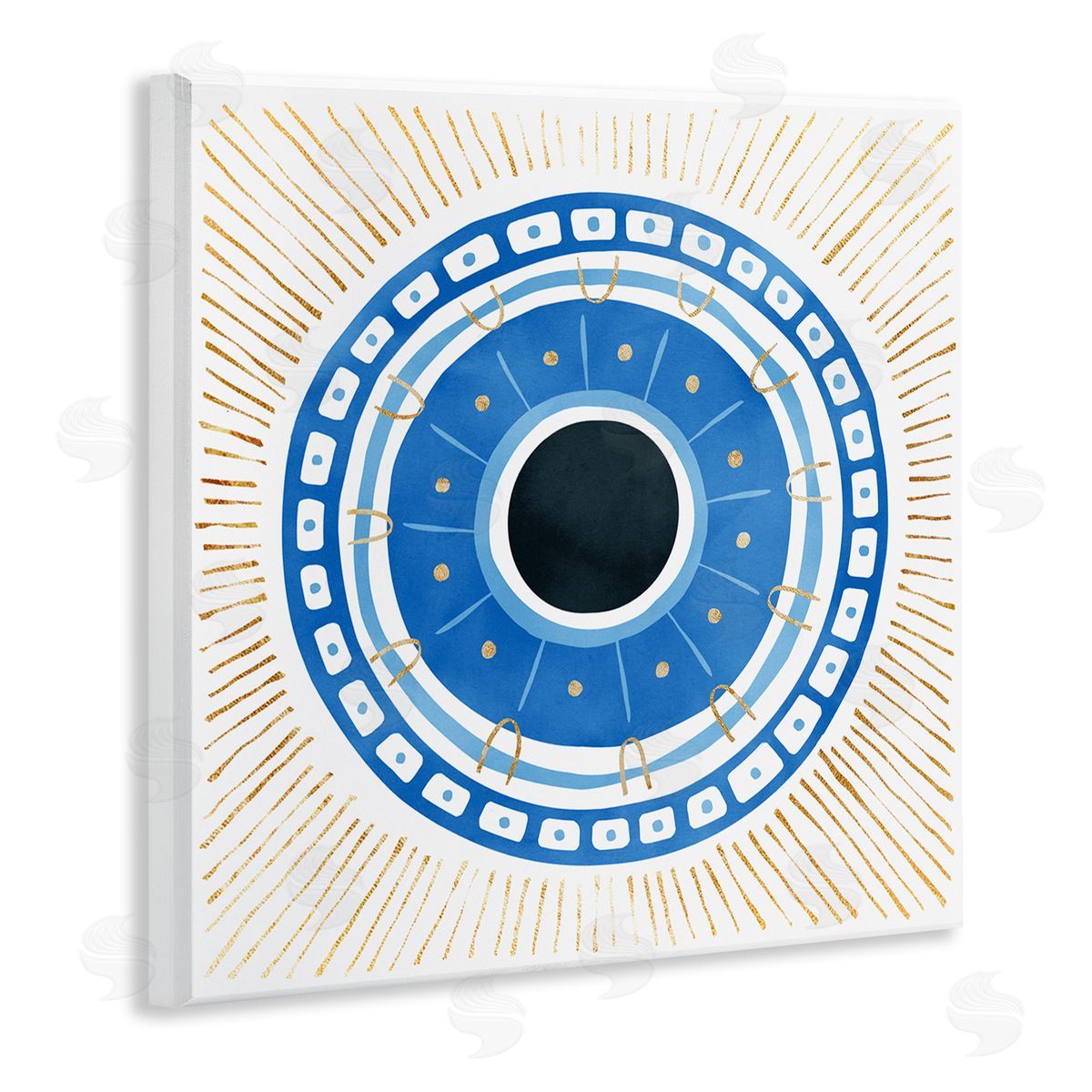 Ziwei Li Patterned Evil Eye Mati Symbol Wooden Wall Plaque Art Print