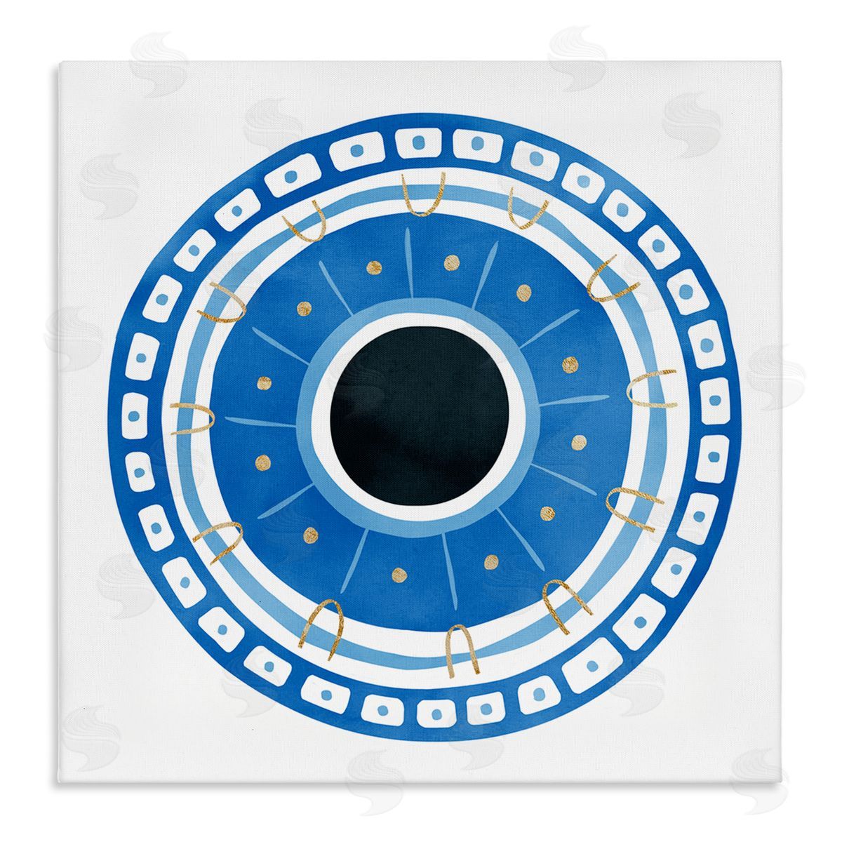 Ziwei Li Spiritual Mati Evil Eye Blocked Pattern Stretched Canvas Wall Art Print