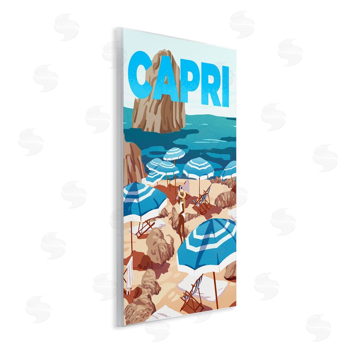 キャシーホワイティング「Italian Summer Ⅰ」シルクスクリーン 額装 Capri Italian Summer Beach Island Wall Art | Stupell – Stupell