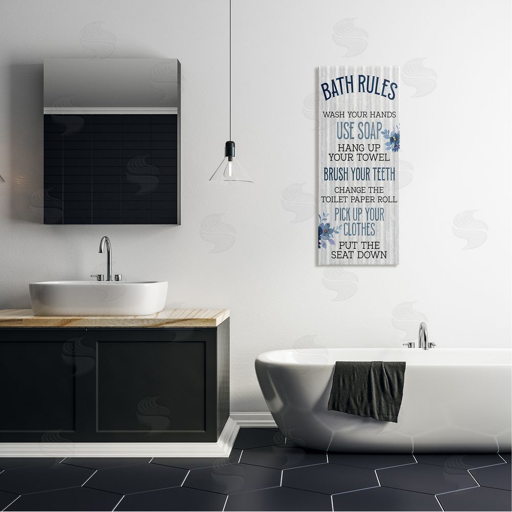Kim Allen Bathroom Rules Striped Floral List