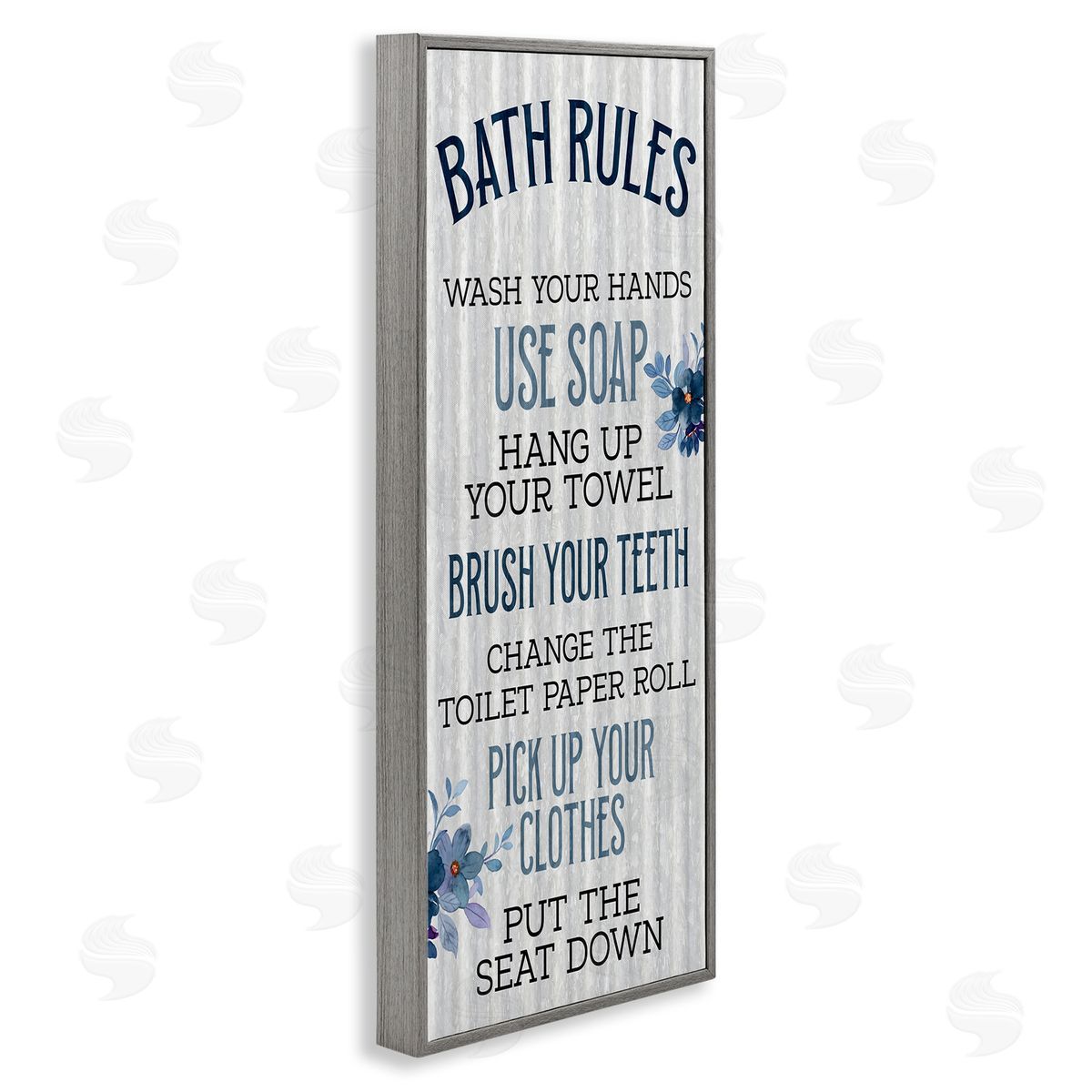 Kim Allen Bathroom Rules Striped Floral List