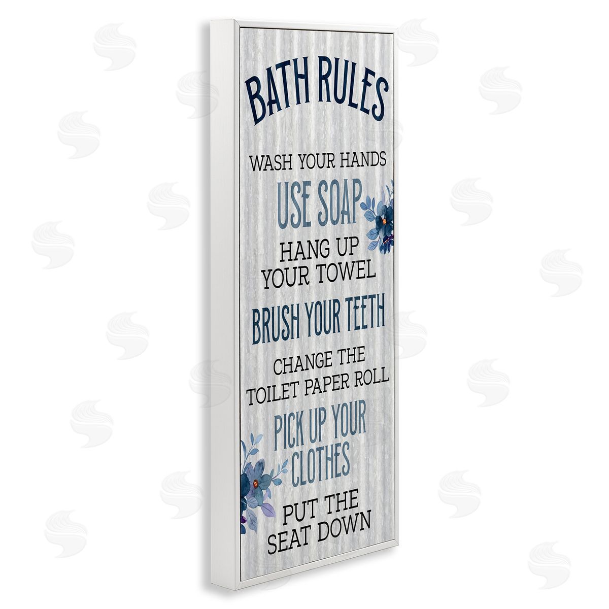Kim Allen Bathroom Rules Striped Floral List