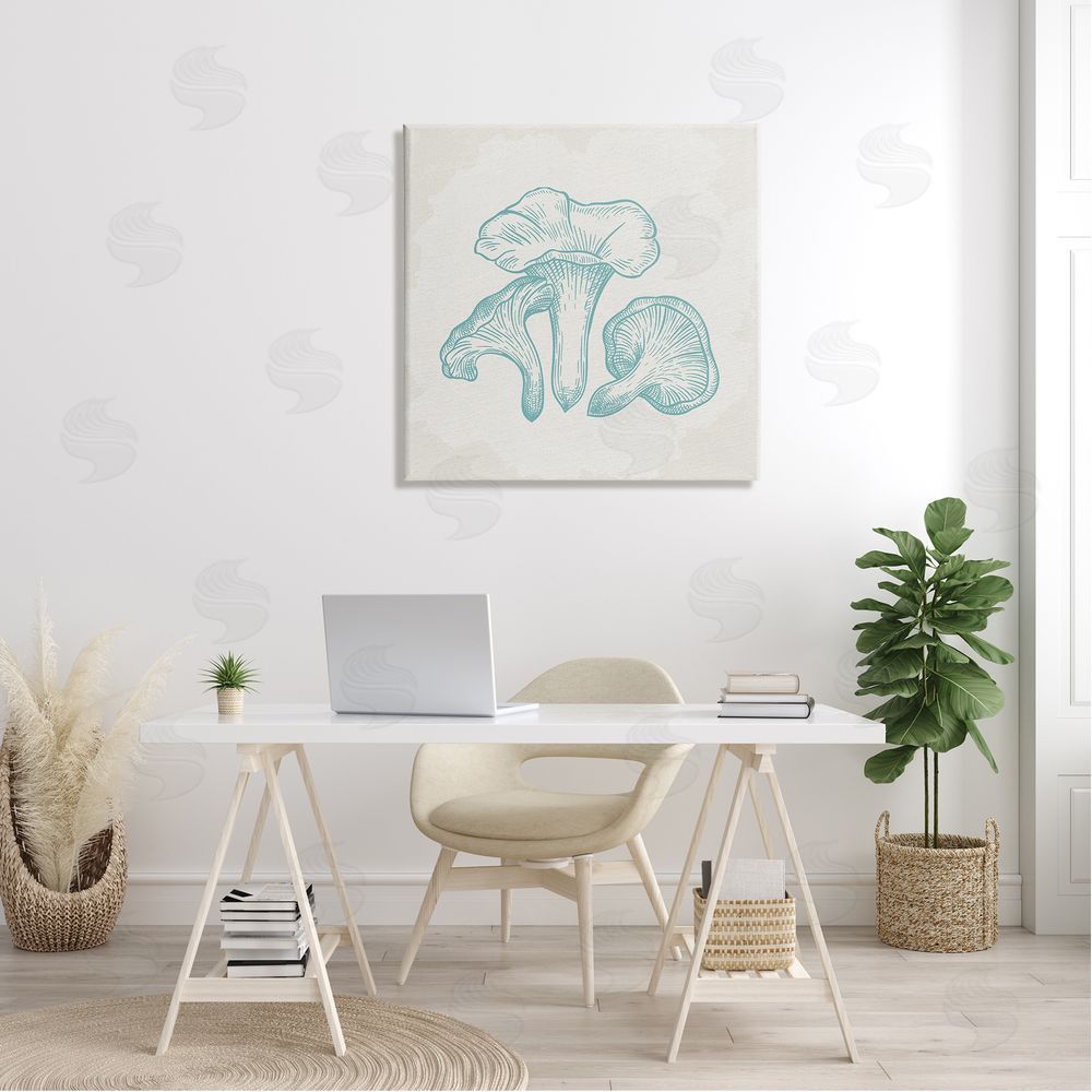 Kim Allen Detailed Mushroom Specimen Botanicals Canvas Wall Art in Room