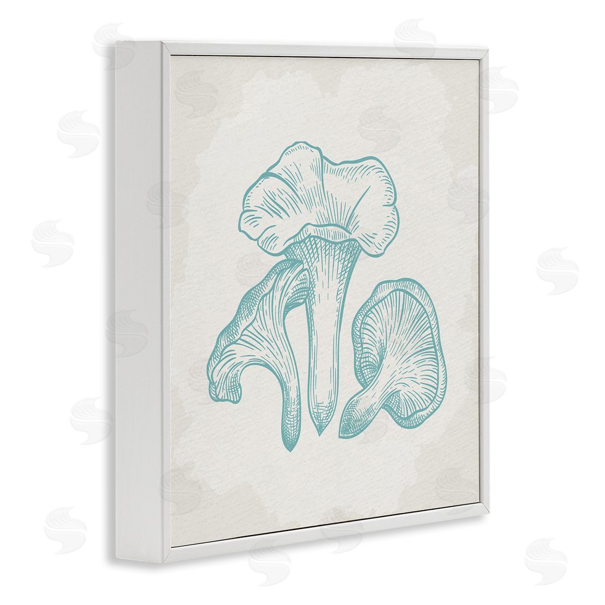 Kim Allen Detailed Mushroom Specimen Botanicals White Framed Glicee Wall Art Print