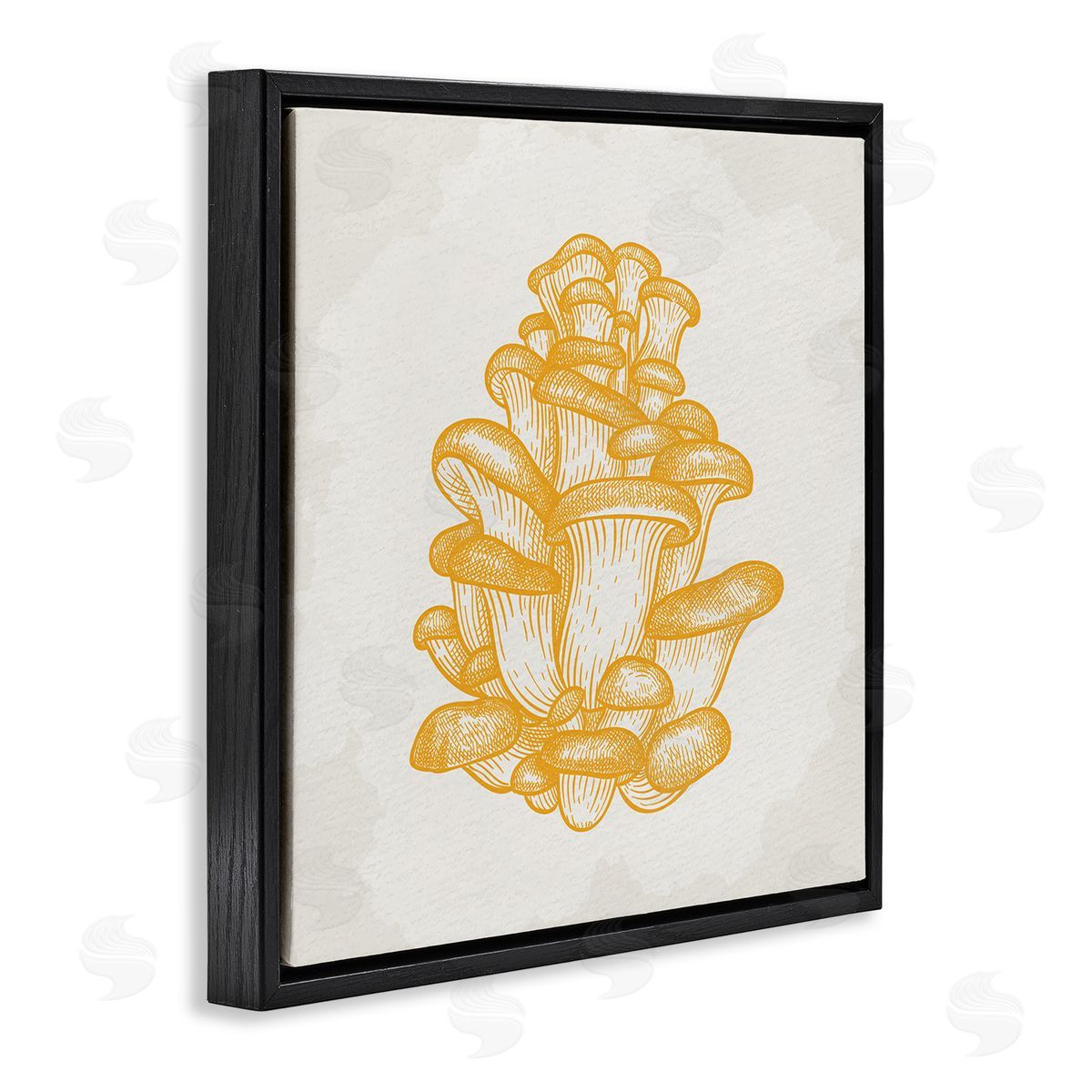 Kim Allen Intricate Mushroom Forest Botanicals Black Floating Frame Canvas Wall Art Print