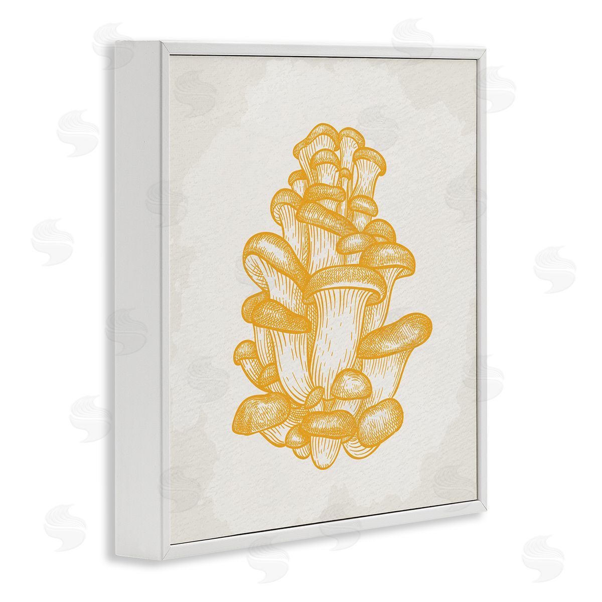 Kim Allen Intricate Mushroom Forest Botanicals White Framed Glicee Wall Art Print