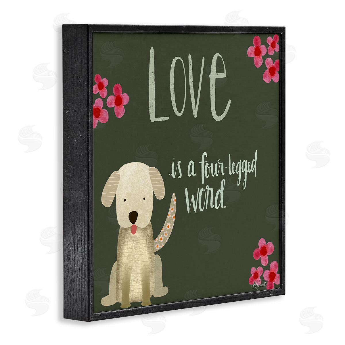 Katie Doucette Love Four-Legged Word Animal Lover Black Framed Glicee Wall Art Print