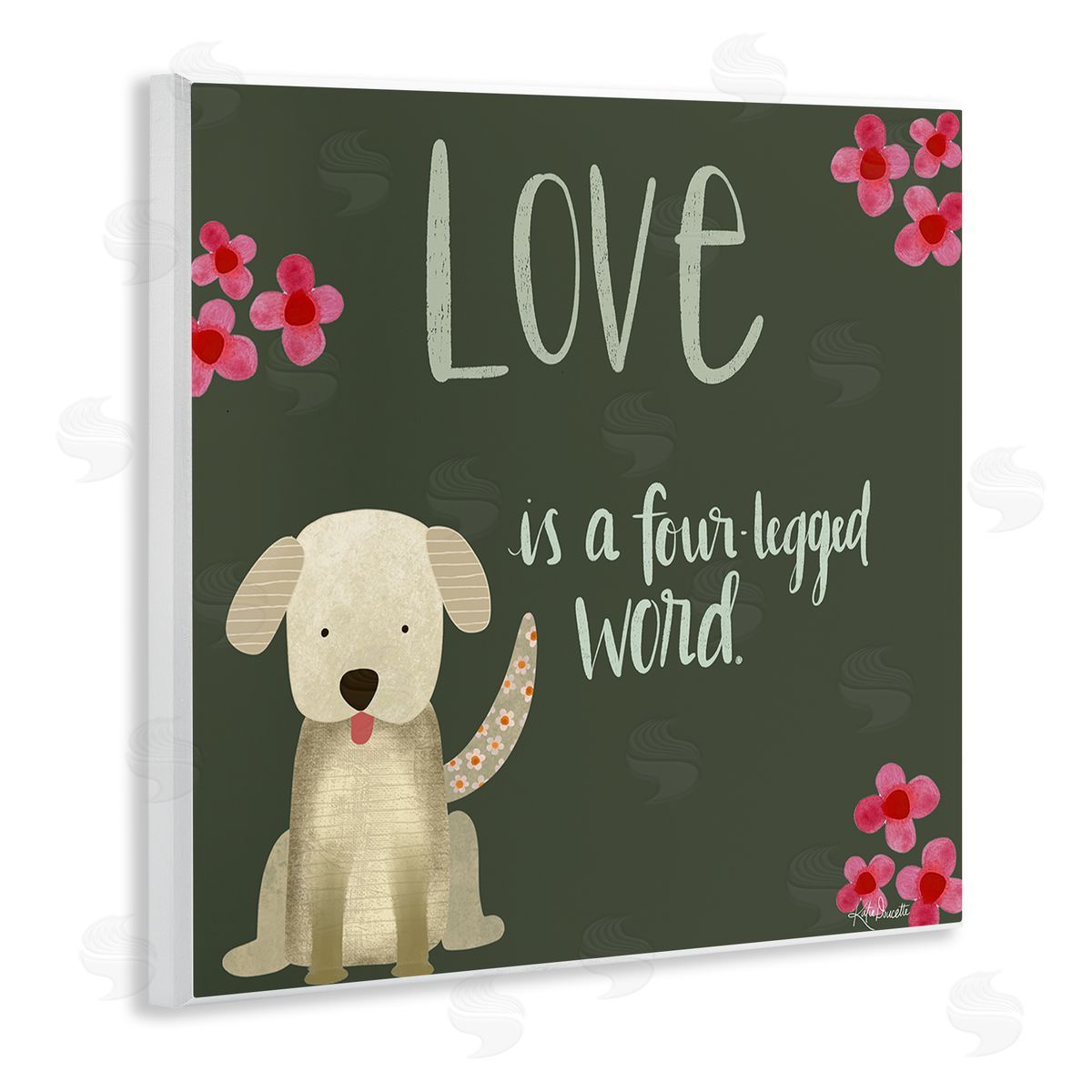 Katie Doucette Love Four-Legged Word Animal Lover Wooden Wall Plaque Art Print